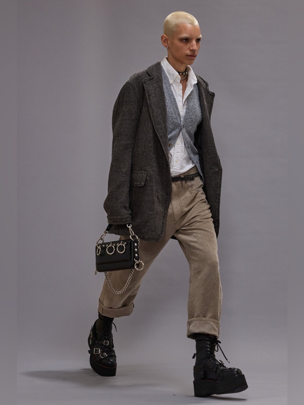 $1698 R13 Frayed Edge Oversized Ragged Blazer XS - Picture 2 of 16